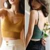Camisoles Tanks Camisole för Women Fitness Bralette Crop Tops Summer Elegant Sexig All-Match Casual Beauty Back Tank Top vadderad BH