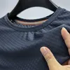 Men's T Shirts Premium Fashion Waffle Ice Silk T-shirt For Youth Summer Round Neck Short Sleeve Brand Trendy Loose Breathable Luxury Top