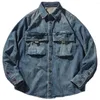 Мужские куртки 2023 Весенняя осенняя джинсовая куртка Американская ретро-ретро-многосайновые палаты