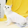 Vestuário para cães elegante listras padrão gato roupas de desmame terno leve anti-lamber