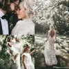 2020 test Abiti da sposa Bohemian Collo alto Pizzo Manica lunga Abiti da sposa Boho Sexy Backless Plus Size Abito da sposa Abiti 288r