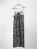 Sukienki swobodne Zessam Mały kwiat graficzny nadruk dla kobiet sukienka Summer V-determ Lady Slip Long Spirt Classic Femme 2023