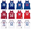 Aangepaste basketbal Jersey 32 Johnson 1983 1985 1988 1991 1992 ALL-Star Mitchell en Ness heren dames jeugd S-6XL truien