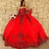 Paillettes rouges scintillantes robes de Quinceanera chérie robe de bal douce 16 robes de bal Vintage Pageant robe de soirée robe mexicaine De 1203t