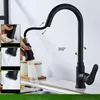 Kitchen Faucets Faucet Blacked Single Handle Pull Down Tap Hole Brushed Chrome Cold Water Mixer