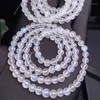 Strand Natural Blue Light Moonstone 3 Tours Bracelet Perles Rondes 5.5mm Femme Cristal Clair