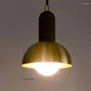 Lampes suspendues rétro simples lumières cuivre et bois suspendus pour salon décor salle à manger cuisine luminaires E27 lampe à main