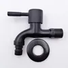 Bathroom Sink Faucets Black Color Baking DN15 G1/2 Round Handle Cold Water Tap Fast On Faucet Washing Machine Bibcock