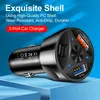 3 Ports Multi USB PD Car Charger 55W Quick Charging Adapter QC3.0 Fast Car Charge for iPhone 15 14 13 Pro Max Samsung S22 S23