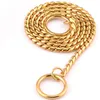 Dog Collars & Leashes 7 Size Gold Silver Stainless Steel P Chain Snake Harness ed Necklace Pet Show Training Choker Leash238E