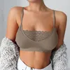 Camisoles Tanks Lace Patchwork Seamless Bralette Tube Top Underwear For Women Sexy and Flattering (Black/Pink/White/Grey/Red Wine)