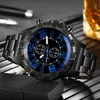 Heren lichtgevend quartz horloge Mode Casual Dames Sport Blu-ray Stalen band Pols Paaraccessoires Wristwatches246s