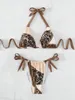 Vrouwen Badmode Driehoek Tie Side String Bikini 2023 Vrouwen Luipaard Gedrukt Badpak Sexy Vrouwelijke Zwemmen Zwemmen Badpak Beachwear