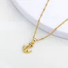 Small Anchor Pendant Chain for Women Men 18k Gold Color Fashion Hip Hop Jewelry Gift