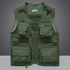 Men's Vests 14 Pockets Summer Men US Tactical Hiking Fishing Vest Mens Pographer Waistcoat Mesh Cargo Sleeveless Jacket Tool Vest 230721