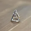 S925 Sterling Silver Men's Ring Personlig Punk Style Fashion Nightclub Par Jewelry Hollow Cross Shape Skicka en gåva av LO2442