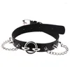 Choker Kreis Sexy Punk Harajuku Kragen Halskette PU Leder Goth Handmade Hals Schmuck Gothic Frauen Mode Quaste