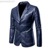 Pelle da uomo Ecopelle Uomo Abiti in pelle slim Giacche Fit Blazer Giacche Cappotti New Fashion Uomo Cappotti in pelle PU Blazer Giacche Cappotti Taglia 6XL L230721