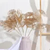 Decorative Flowers 1Pc Simulated Golden Color Flower Leaf Eucalyptus Ginkgo Leaves Bouquet Fake Plant Home Christmas Wedding Party