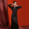 Tendência tibetana Feminina Roupas pretas Sichuan Tibete QingHai Estilo étnico POP Manto Lhasa Bola Vestido Vestuário feminino