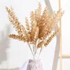 Decorative Flowers 1Pc Simulated Golden Color Flower Leaf Eucalyptus Ginkgo Leaves Bouquet Fake Plant Home Christmas Wedding Party