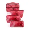 Rood Gesmolten Marmeren Pvc Make-uptas Driedelige Borduurspijkerset Opbergtas 230715