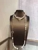 سلسلة سترة للسيدات قلادة قلادة CCITY Brand Jewelry Designer Luxury C Logo Autumn and Winter Hll-Choker Pearl Long-chain 834