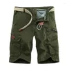 Pantaloncini da uomo Mezzi pantaloni da uomo di marca Tasche taglie forti Tinta unita Lavoro Army Camouflage Traspirante Cargo