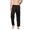 Vêtements de nuit pour hommes pantalons pour hommes taille mi-haute ceinture élastique cordon de serrage mince dormir solide glace soie vêtements de détente vêtements de maison