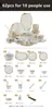 Sets Luxury Dinnerware Artistic Ceramic Golden Bone China Dishes and Plates Dinner Set 62pcs Nordic Tableware