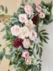Dekorativa blommor Party Joy 2st Artificial Rose Peony Wedding Arch Fake Plant Bakgrund Vägg Välkommen Gästkortsdekoration