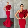 Elie Saab 2020 Elegant Red Mermaid aftonklänningar Ruffles Formell klädfest aftonklänningar Runway Celebrity Dress Prom Wear Robes217b