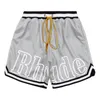 shorts designer shorts shorts rhude shorts masculinos shorts cápsulas de verão praia malha material suor respirável calça de basquete solto de fitness