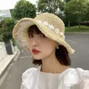 Szerokie brzegowe czapki koronkowe kwiatowe słomkowe kapelusz dla kobiet letnie plaż