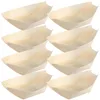 Dinnerware Sets 200 Pcs Disposable Wooden Boat Sushi Plate Container Bamboo Plates Tray Serving Utensils Boats Platter