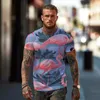 T-shirt da uomo T-shirt stile hawaiano da spiaggia Fenicottero Stampa 3D Moda Casual Sport Fitness Street Tutto-fiammifero