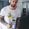 T-shirt da uomo Summer Cute Banana Design divertente Hipster T-shirt da uomo Top Bianco O-Collo T-shirt moda casual Abiti Streetwear