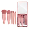 Make-up Pinsel 5PCS Weichen, Flauschigen Spiegel Set Für Kosmetik Foundation Erröten Pulver Lidschatten Blending Pinsel Schönheit Werkzeug