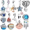 925 Silver Fit Pandora CharmPink Original Fish, Turtles, and Snails Fashion Charms Set Pendant DIY Fine Beads Jewelry, A Special Gift for Women