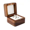 Jewelry Pouches Wood Square Box Wedding Ring Case Double Slot Pendent Organizer Luxury Packaging Holder Homeware Decoration