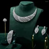 Collier boucles d'oreilles ensemble Promotion-luxe Nigeria pour les femmes cubique zircone afrique mariée mariage robe de soirée costumes Parure