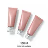 Vorratsflaschen, Gläser, 100 ml, rosa Kunststoff-Quetschflasche, leerer Kosmetikbehälter, 100 g, Körperlotion, Creme, Reiseverpackung, weiche Wanne261Q