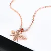 Halsband örhängen sätter modebiet örhänge smycken med zirkonpläterad rosguldfest födelsedagstillbehör gåvor för kvinnor flickor