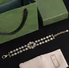Nouveau Designer De Mode Bracelets Bijoux Double Lettre Charme Bracelet Pour Femmes Populaire Diamant Chaîne Bracelets Cadeaux De Mariage