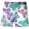 Mäns shorts 2023 Summer Cartoon Butterfly 3D Printing Street Style Beach Sports Casual badkläder Män anpassad bräde