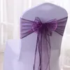 Sashes 50/100pc/Set Organza High Quality Chair Sashes Wedding Chair Knot Cover Decoration Bow Band Belt Ties For Weddings Praty Banquet 230721