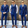 2018 Kraliyet Mavi Erkek Düğün İçin Takım Üç Parça Ucuz Damat Smokin İnce Fit Özel Yapımı Resmi Parti Suit Jacket Pan245h