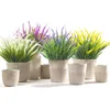 Dekorative Blumen, 6 Stück, langlebige künstliche Pflanzen, UV-beständig, künstliches Kunstgras, keine Bewässerung erforderlich, mit Gartengrün-Dekoration
