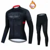 Ensembles de course 2023 hiver thermique polaire cyclisme vêtements hommes maillot costume extérieur équitation vélo vtt vêtements Ropa Ciclismo Hombre Invierno