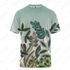 Men Terts Summer -Shirt Plant ثلاثي الأبعاد المطبوع اتجاهات الأزياء